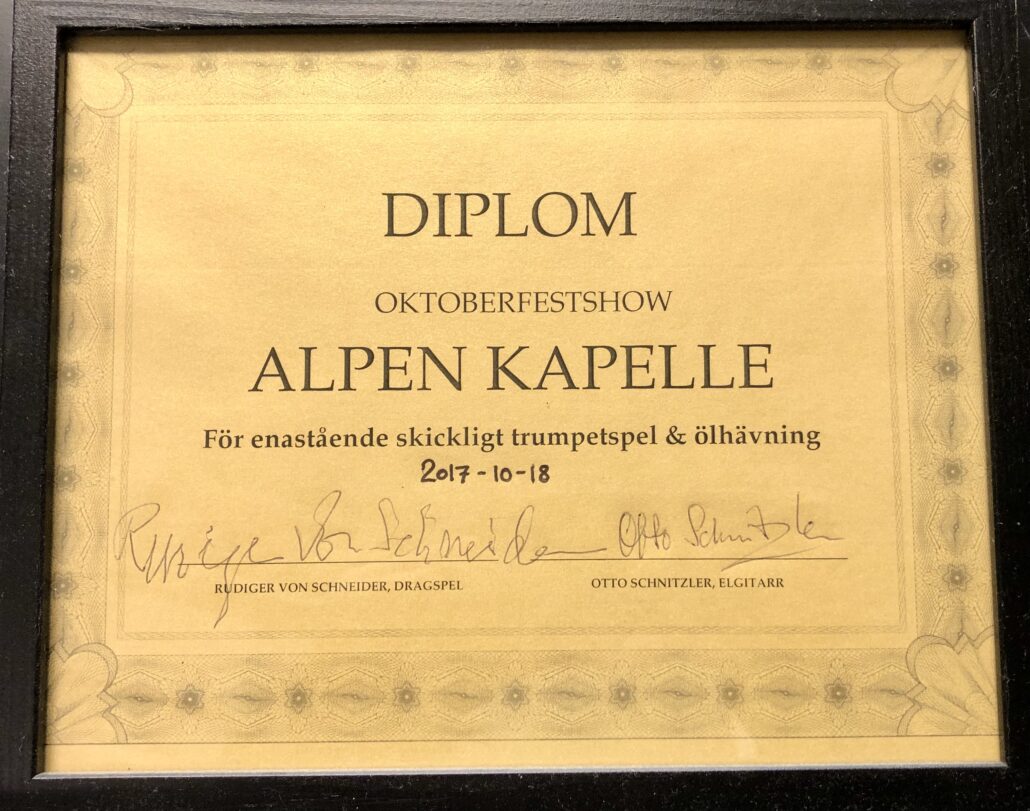 Alpen Kapelle diplom Simon Stålspets